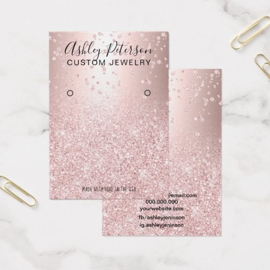 バラ金ゴールドグリッターメタリックイヤリングディスプレイ (オフィス)