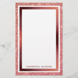 バラ金ゴールドグリッターメタリックピンクフレーム名 便箋