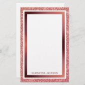 バラ金ゴールドグリッターメタリックピンクフレーム名 便箋 (正面/裏面)