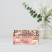 バラ金ゴールドグリッターモダンクレジットカード 名刺 (スタンド正面)