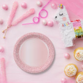 バラ金ゴールドグリッターモダンピンクテンプレートトレンディー ペーパープレート (パーティー)