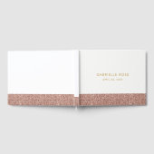 バラ金ゴールドグリッターモダン誕生日（ユダヤ教の）バル・ミツバーシャワー ゲストブック (全面)