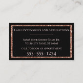 バラ金ゴールドグリッターモノグラムイニシャルオンブラック 名刺 (裏面)