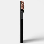 バラ金ゴールドグリッターモノグラムイニシャルオンブラック Case-Mate iPhoneケース (裏面 / 右)