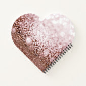 バラ金ゴールドグリッターモノグラムハート形 ノートブック (裏面)