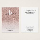 バラ金ゴールドグリッターモノグラムヘアクリップディスプレイ (正面&裏面)