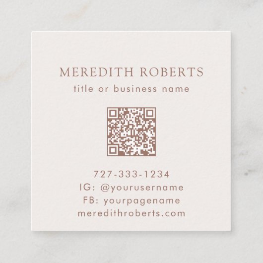 バラ金ゴールドグリッターモノグラムロゴ スクエア名刺 (裏面)