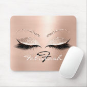 バラ金ゴールドグリッターモノグラム名美しいラッシュピンク マウスパッド (マウス)