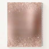 バラ金ゴールドグリッターモノグラム名 ノートブック (裏面)