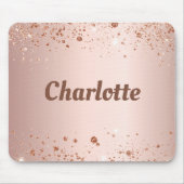バラ金ゴールドグリッターモノグラム名 マウスパッド (正面)