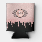 バラ金ゴールドグリッターモノグラム 缶クーラー (正面)