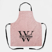 バラ金ゴールドグリッターモノグラム | 輝ガーリーモダンく エプロン (正面)