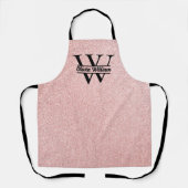 バラ金ゴールドグリッターモノグラム | 輝ガーリーモダンく エプロン (正面)