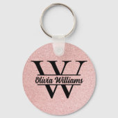 バラ金ゴールドグリッターモノグラム | 輝ガーリーモダンく キーホルダー (正面)