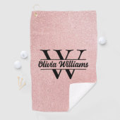 バラ金ゴールドグリッターモノグラム | 輝ガーリーモダンく ゴルフタオル (インサイチュ)