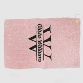 バラ金ゴールドグリッターモノグラム | 輝ガーリーモダンく ゴルフタオル (横)