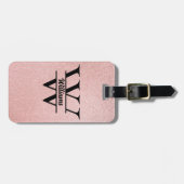バラ金ゴールドグリッターモノグラム | 輝ガーリーモダンく ラゲッジタグ (正面横)