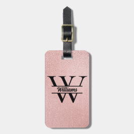 バラ金ゴールドグリッターモノグラム | 輝ガーリーモダンく ラゲッジタグ
