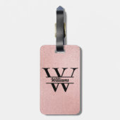 バラ金ゴールドグリッターモノグラム | 輝ガーリーモダンく ラゲッジタグ (裏面縦)