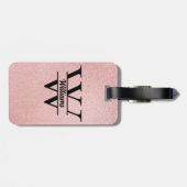 バラ金ゴールドグリッターモノグラム | 輝ガーリーモダンく ラゲッジタグ (裏面横)