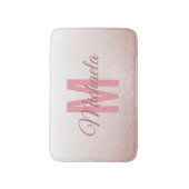 バラ金ゴールドグリッターモノグラモダンムエレガントガーリー バスマット (正面縦)