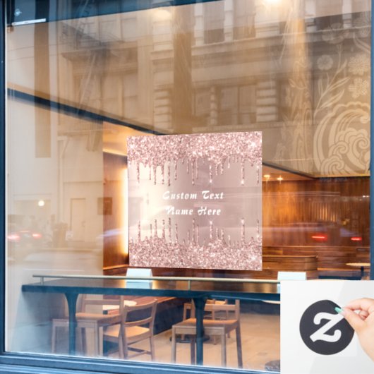 バラ金ゴールドグリッターユーザー名文字ウィンドウの固定 ウィンドウサイン (カフェ窓)