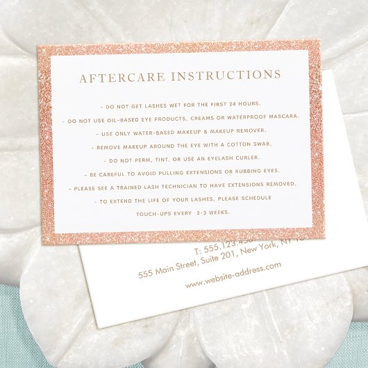 バラ金ゴールドグリッターラッシュエクステンションアフターケア 名刺