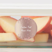 バラ金ゴールドグリッターラベルとカスタム文字名 ラベル (貼付)