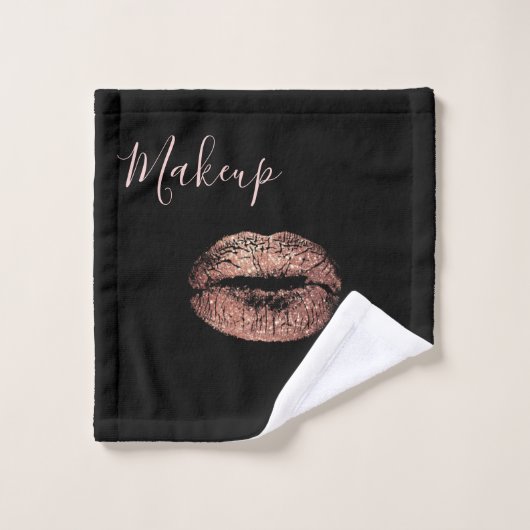 バラ金ゴールドグリッターリップスティック箔メイクアップアーティスト ウォッシュタオル (ウォッシュタオル)