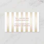 バラ金ゴールドグリッターリップストライプ金ゴールドメイクアップアーティスト 名刺 (裏面)