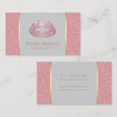 バラ金ゴールドグリッターリップメイクアップアーティストエレガント 名刺 (正面/裏面)