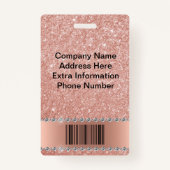 バラ金ゴールドグリッタールックきらきら光るダイヤモンドビジネス バッジ (裏面)