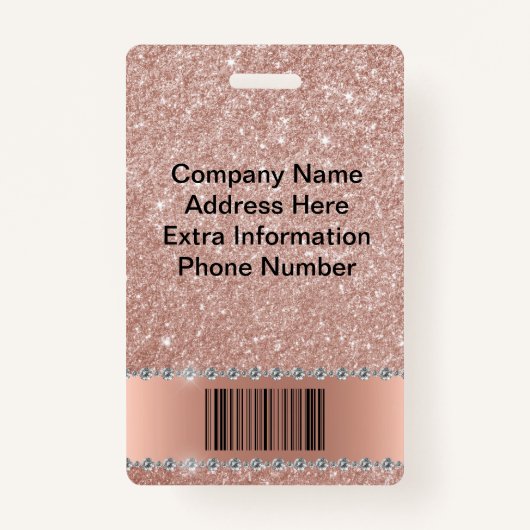 バラ金ゴールドグリッタールックきらきら光るダイヤモンドビジネス バッジ (裏面)