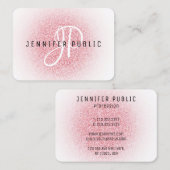 バラ金ゴールドグリッタールックエレガントモノグラムモダン 名刺 (正面/裏面)