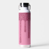 バラ金ゴールドグリッタールックドリップスカスタマイズユー ウォーターボトル (正面)