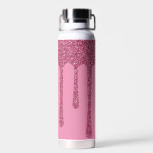 バラ金ゴールドグリッタールックドリップスカスタマイズユー ウォーターボトル (背面)