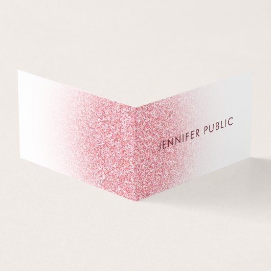 バラ金ゴールドグリッタールックモダンエレガントテンプレート 名刺 (外部)