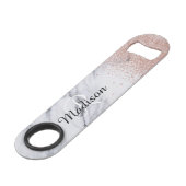 バラ金ゴールドグリッタールックモノグラムマーブルボトル スピード栓抜き (正面アングル)