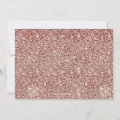 バラ金ゴールドグリッタールックリボンフォトブライダルシャワー 招待状 (裏面)