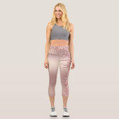 バラ金ゴールドグリッターレギンス カプリレギンス (正面)