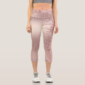 バラ金ゴールドグリッターレギンス カプリレギンス (正面)