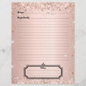 バラ金ゴールドグリッターレシピクックブックページ挿入 (裏面)