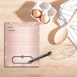 バラ金ゴールドグリッターレシピクックブックページ挿入