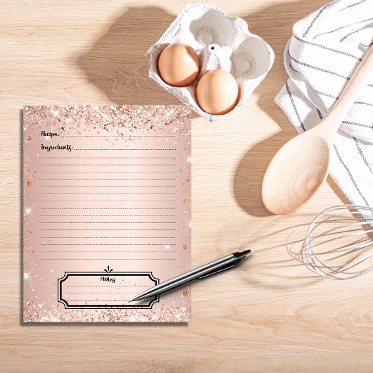 バラ金ゴールドグリッターレシピクックブックページ挿入