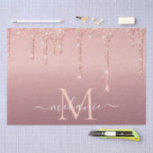 バラ金ゴールドグリッターレター名ティッシュペーパー 薄葉紙 (クラフト)