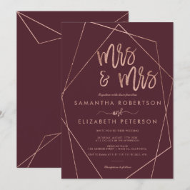 バラ金ゴールドグリッターレッドテラリウム結婚レズビアン 招待状