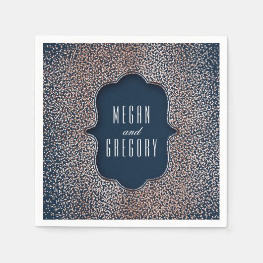 バラ金ゴールドグリッターヴィンテージグラマー結婚ズ スタンダードカクテルナプキン (正面)