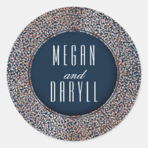 バラ金ゴールドグリッターヴィンテージネイビー結婚ズ