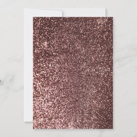 バラ金ゴールドグリッターヴィンテージフローラ誕生日パーティー 招待状 (裏面)