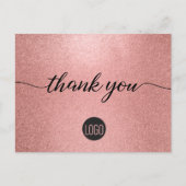 バラ金ゴールドグリッター中小規模企業のお客様 ポストカード (正面)